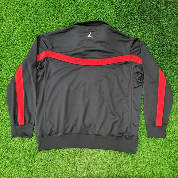 NIKE Jordan Jumpman Track Jacket Large 25x27 Baggy Black Red - Picture 2 of 16